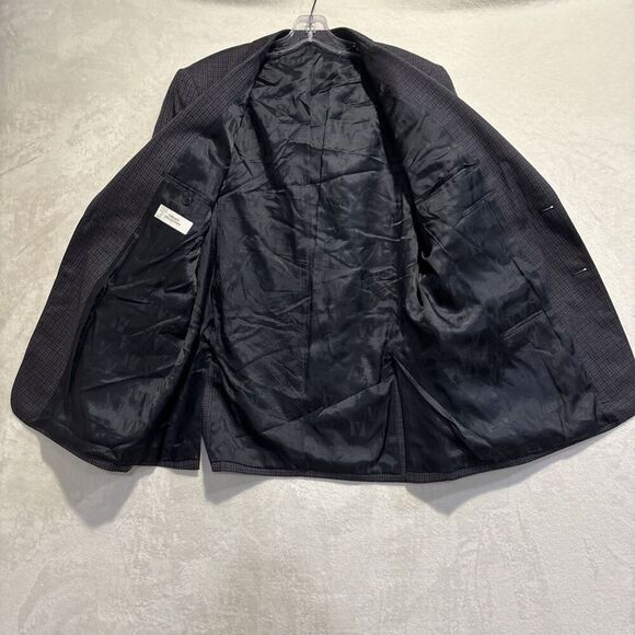 Versace Collection Sport Coat Blazer Jacket Navy Check Size 52 US 42 Virgin Wool - Picture 15 of 16